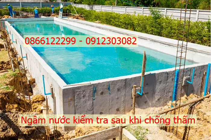quy trình kiểm tra thấm nước bể bơi