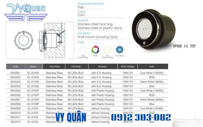 Đèn bể bơi Emaux EL-S100L 10W
