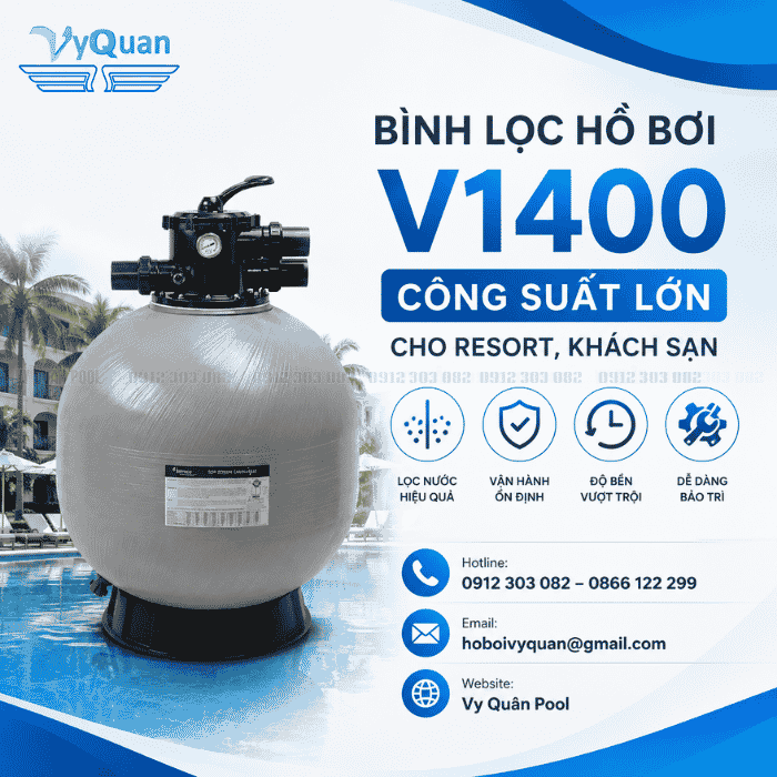 Bình Lọc Hồ Bơi V1400 Công Suất Lớn Emaux