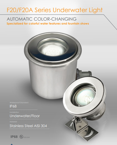 Đèn LED bể bơi F20 Emaux 1W/12V – Đèn âm nước nhỏ gọn